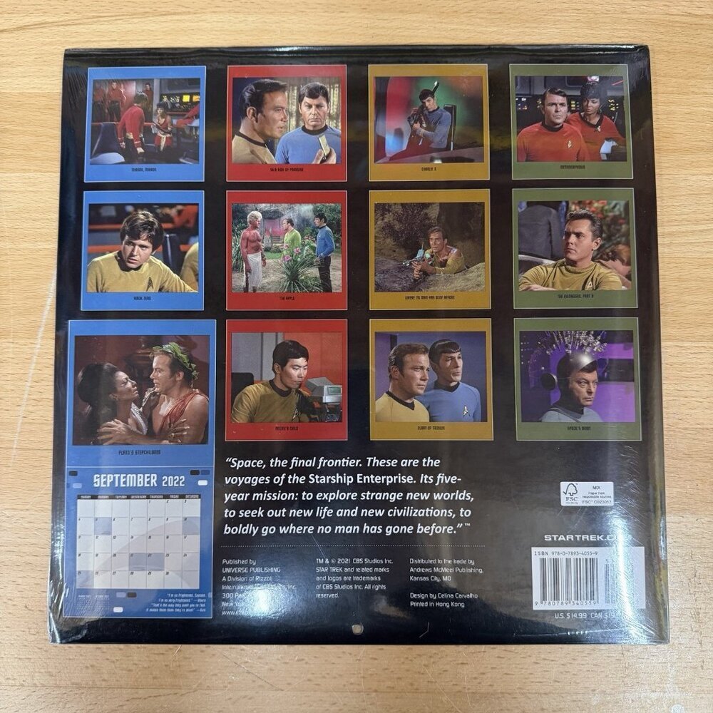 Star Trek 2022 Calendar - Universe Publishing - 12X12 inches New and Sealed - Picture 2 of 2